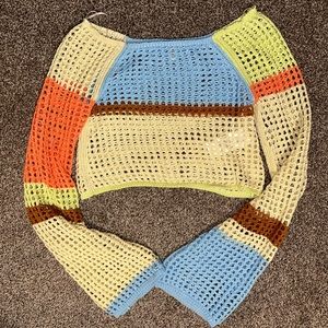 Multi color crop king sweater